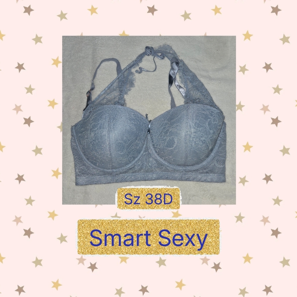 ❤️ Smart & Sexy Lace Bra Blue Sz 38D